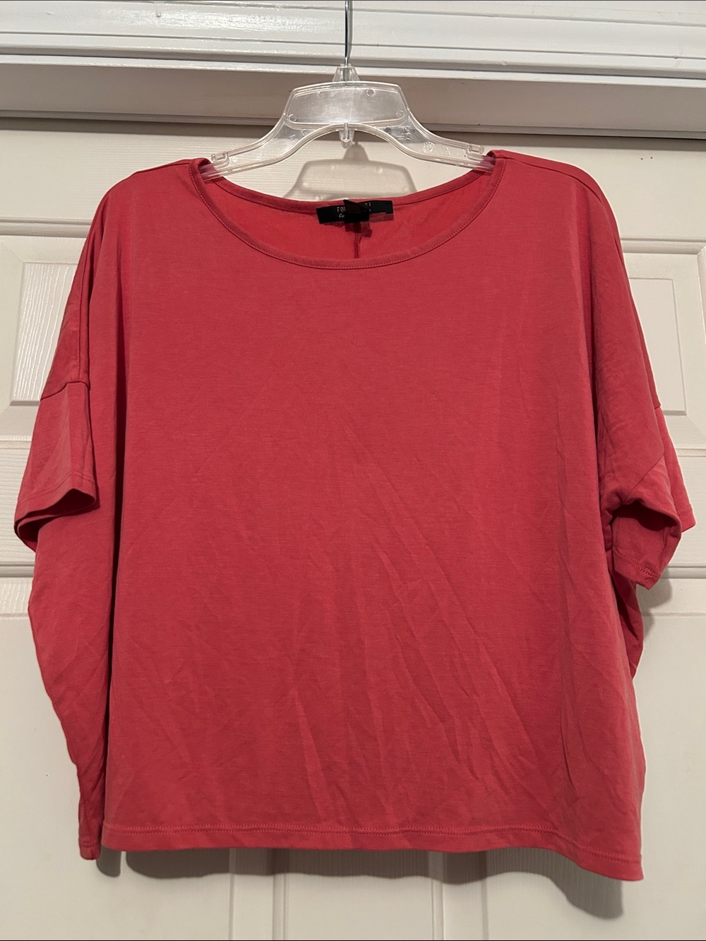 Forever 21 Coral Boxy Short Sleeve Tee